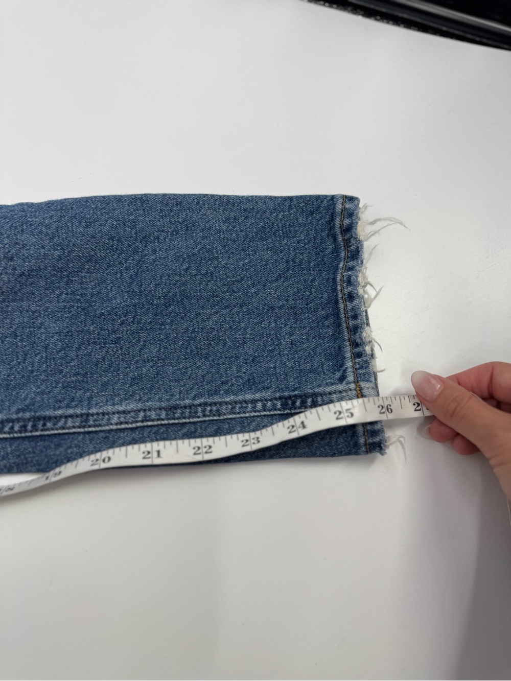 Agolde Riley High Rise Straight Crop Jeans Medium Wash Blue Womens Size 24 - Picture 13 of 13